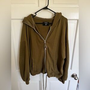 UGG Olive Zip-Up Hoodie Sweatshirt
